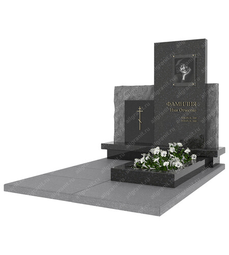 Купить комбинированный красный памятник К-061 в Москве